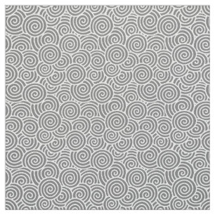 Japanese swirl pattern - silver grey / grey fabric