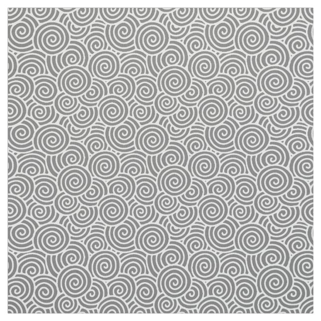 Japanese swirl pattern - silver grey / grey fabric (Swatch)