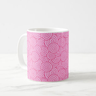 Japanese swirl pattern - soft peppermint pink coffee mug
