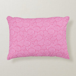 Japanese swirl pattern - soft peppermint pink decorative cushion