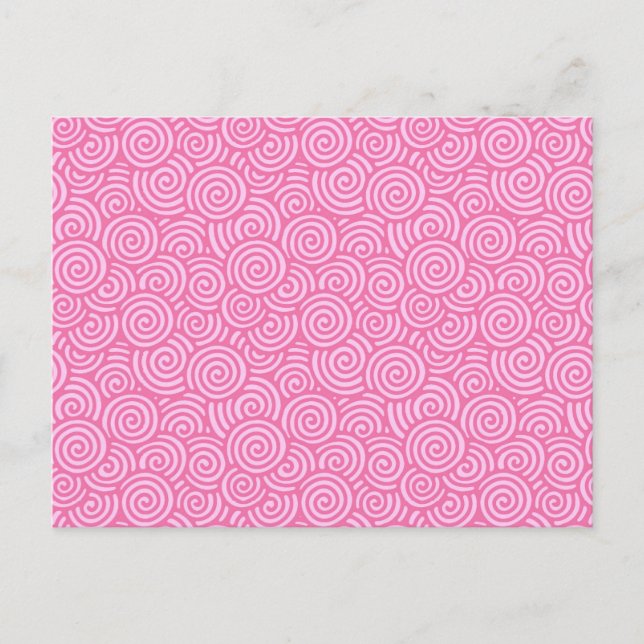 Japanese swirl pattern - soft peppermint pink postcard (Front)