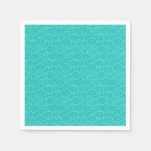 Japanese swirl pattern - turquoise and aqua napkin