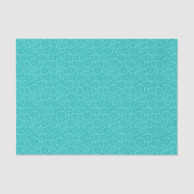 Japanese swirl pattern - turquoise and aqua tissue paper (Front)