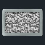 Japanese swirl pattern - white and black belt buckle<br><div class="desc">Digital reproduction of a repeating swirl pattern based on traditional Japanese textile designs,  represents water or mist - black swirl pattern with a white background</div>