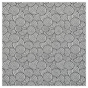 Japanese swirl pattern - white and black fabric