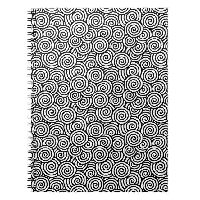 Japanese swirl pattern - white and black notebook (Front)