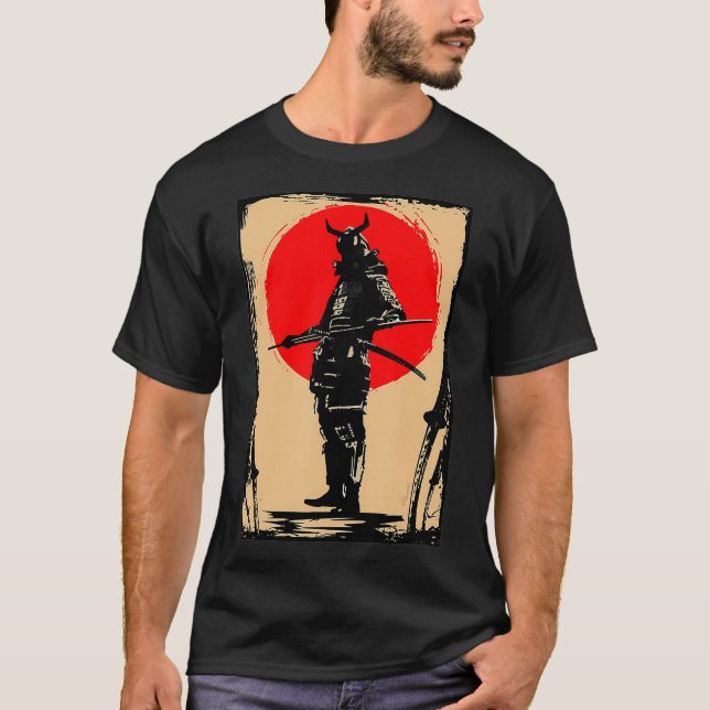 Japanese Swordsmen Samurai Bushido Miyamoto Musash T-Shirt (Front)