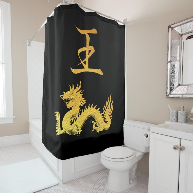 Japanese Symbol: King Shower Curtain (In Situ)