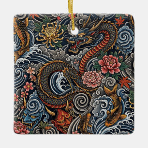 Japanese tattoo art ceramic ornament