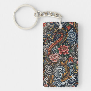 Japanese tattoo art key ring