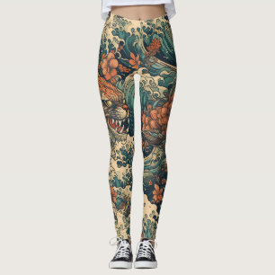 Japanese Tattoo Art Sea Monster Leggings