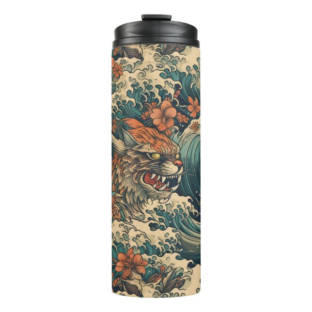 Japanese Tattoo Art Sea Monster Thermal Tumbler (Front)