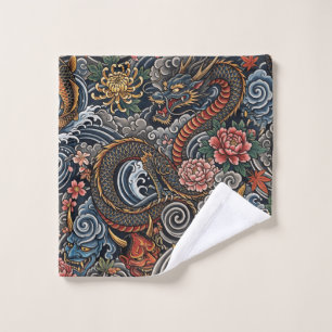 Japanese tattoo art wash cloth