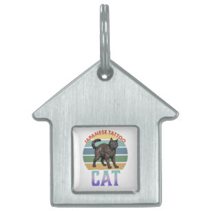 Japanese tattoo cat -irezumi- pet ID tag