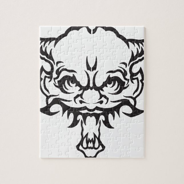 Japanese Tattoo Oni Demon Jigsaw Puzzle (Vertical)