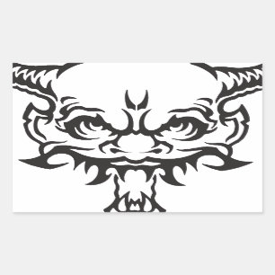 Japanese Tattoo Oni Demon Rectangular Sticker