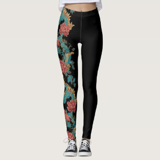 Japanese Tattoo Style Dragon Leggings