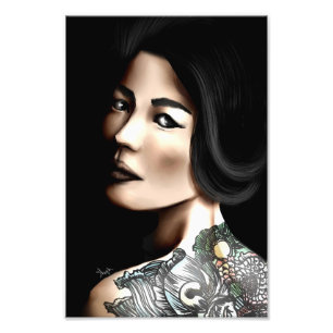 Japanese tattooed woman photo print