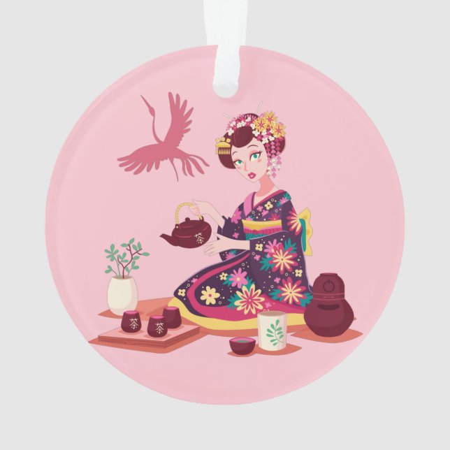 Japanese Tea Ceremony, Crane Ornament (Back)