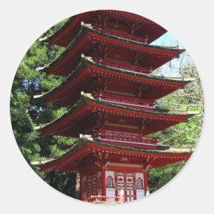 Japanese Tea Garden In Golden Gate Park In San Fra Classic Round Sticker