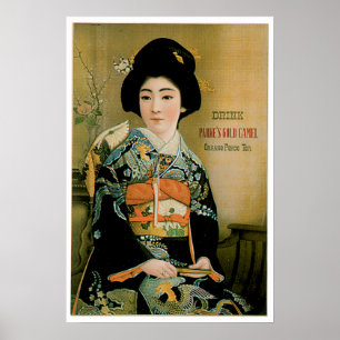 Japanese Tea Vintage Drink Ad Art Poster