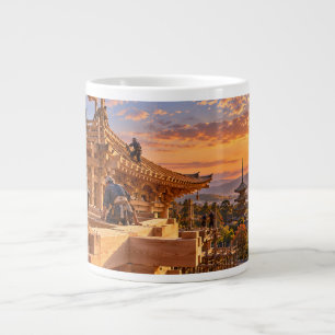 Japanese Temple at Sunset Mug