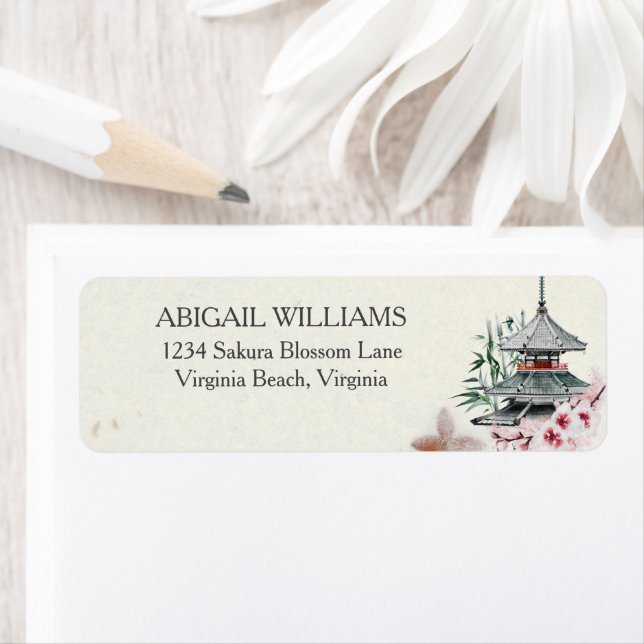 Japanese Temple, Bamboo, Cherry Blossoms Address (Insitu)