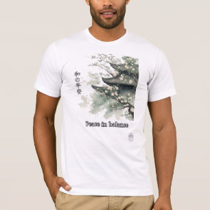 Japanese Temple Blossom Watercolor Artwork T-Shirt