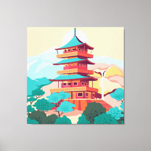  Japanese Temple Canvas Print