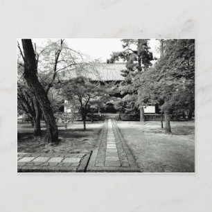 Japanese temple garden postcard