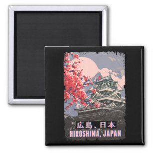 Japanese Temple Hiroshima Anime Cherry Blossom Magnet