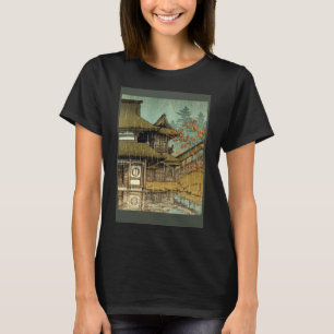 Japanese temple in rain Japan Japanese painting Ka T-Shirt