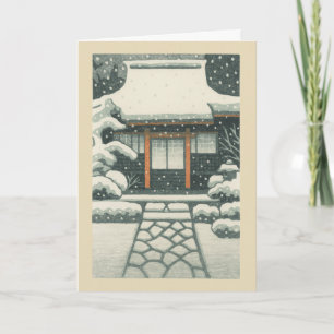Japanese Temple Ukiyo-e Christmas Card