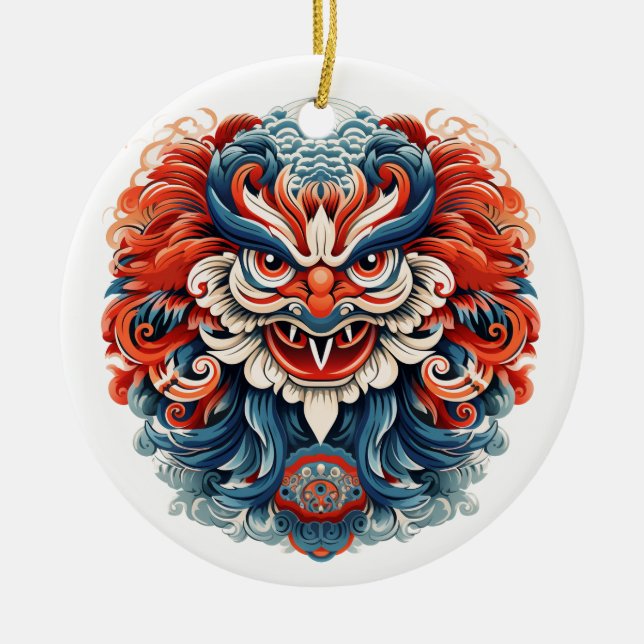 Japanese Tengu Ceramic Tree Decoration (Front)