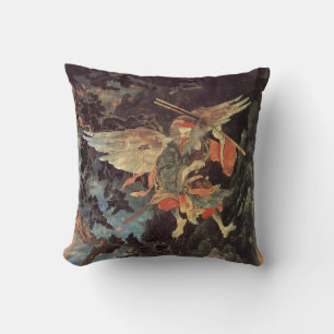 Japanese Tengu Folklore Throw Pillow