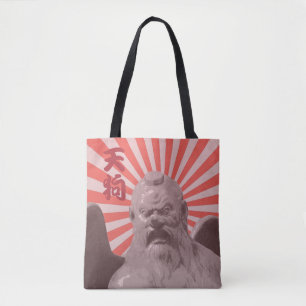 Japanese Tengu Sunburst Tote Bag