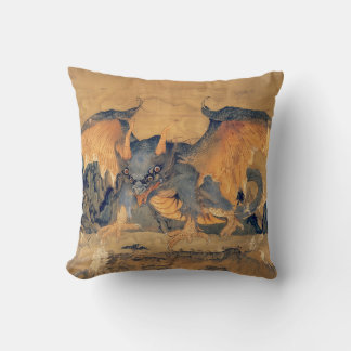 Japanese Tengu With Four Eyes Throw Pillow