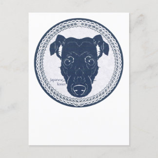 Japanese terrier paper-cutting / Japanese terrier Postcard
