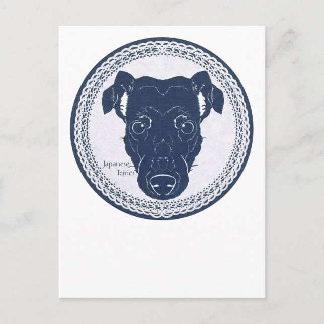 Japanese terrier paper-cutting / Japanese terrier  Postcard (Front)