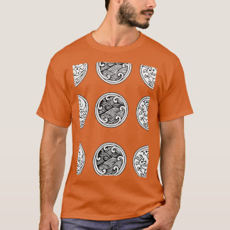 Japanese thai chinese water wave line set T-Shirt