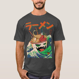 Japanese The Great Ramen Monster Bowl Wave Noodle T-Shirt