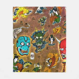 Japanese Theme Fleece Blanket