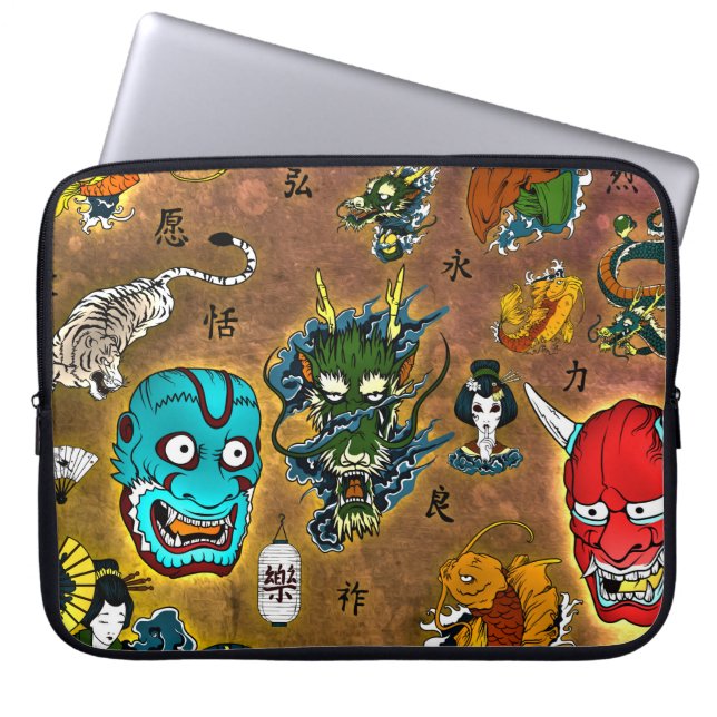 Japanese Theme Laptop Sleeve (Front)