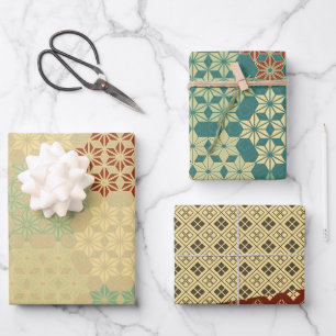 Japanese Theme Mix Pattern Wrapping Paper Sheet