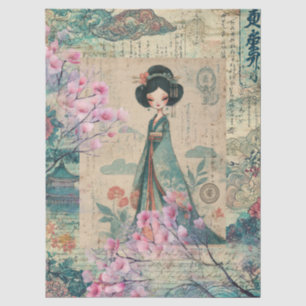 Japanese Themed Collage Decoupage Crafting Tissue Paper