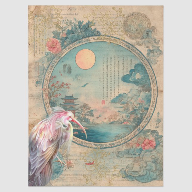 Japanese Themed Decoupage Crafting  Tissue Paper (Front)