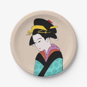 Japanese themed dinner party with Geisha Paper Plate