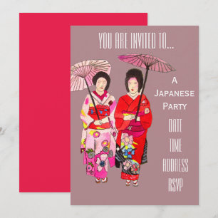 Japanese themed Geisha Japan party Invitation