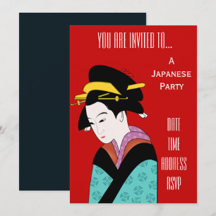 Japanese themed Geisha Japan party Invitation
