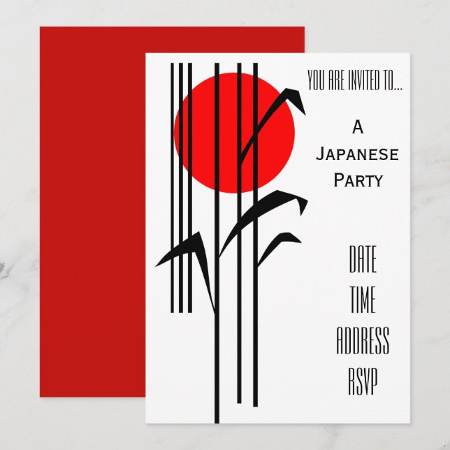 Japanese themed Japan party Invitation (Front/Back)